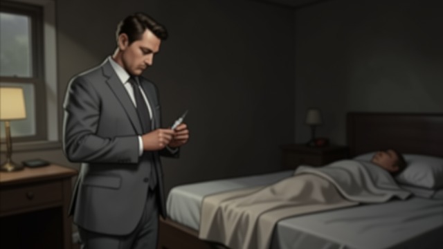 A Death That May Be Only Writing from "The Box Man". No Confirmed End Death described as fact The narrator gives graphic details of an injection, a dream, and a body prepared to resemble a drowning.