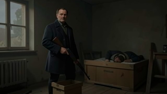 A Chooses the Rifle from "The Box Man". Private Violence Begins A takes control A borrows an air rifle when the police and janitor fail to remove the box man.