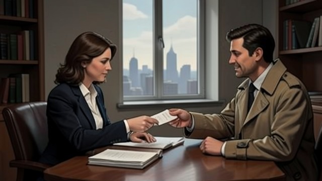 旧档案中的威胁,《铜牌判决》中的场景。一线狭窄的突破口 有限合作 哈勒说服玛丽·汤斯·霍尔德,让自己查看记录在案的威胁相关档案,并把相关人员姓名转告哈里·博施,但不移交档案本身。这种安排既保护委托人,也为警方提供了线索名单。 一无所获 哈里·博施迅速核查这些威胁,却没有找到可行的嫌疑人。