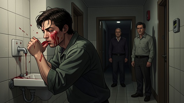 A Bruised Return from "Sonne und Beton". A Bruised Return Concealing the Injury Lukas returns home after being beaten in the park and washes the blood from his face before his father can see him.