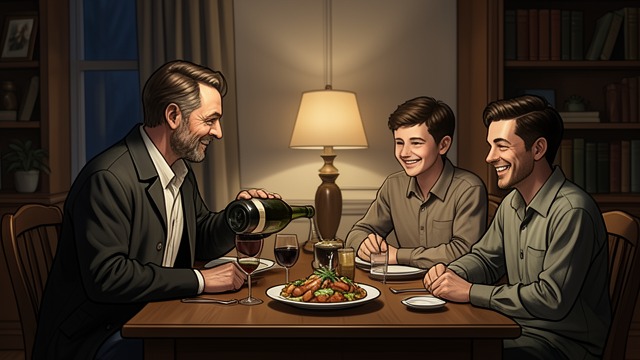 Pride in the New Job from "Sonne und Beton". Pride in the New Job Good News at Home Matthias is unusually cheerful when Lukas arrives home, playing “Light My Fire” and preparing dinner.