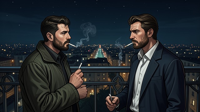 Silence After the Fight from "Sonne und Beton". Silence After the Fight A Quiet Visit After the chaotic fight between Cem’s group and Djamel’s group, Gino visits Lukas at home.