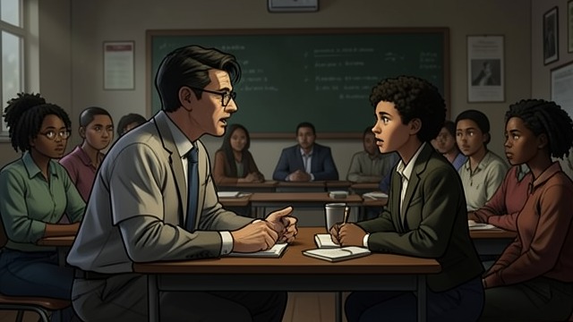 The School’s Racial Double Standard from "Sonne und Beton". The School’s Racial Double Standard An adult recruits through prejudice Herr Reinicke draws Lukas aside and claims that they must help one another as Germans.