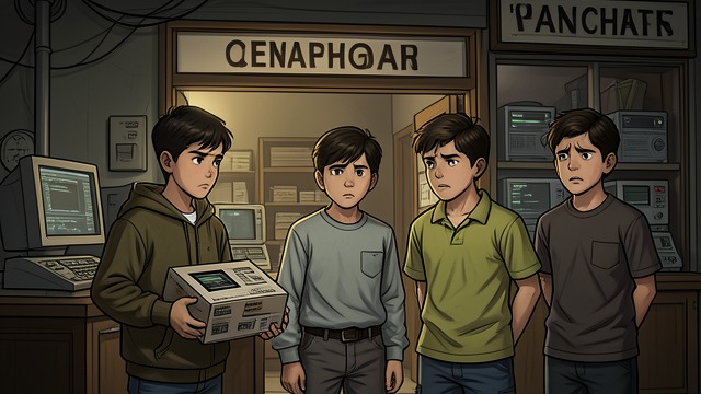 The First Sale and Its Warning from "Sonne und Beton". Turning Stolen Goods Into Cash Failed Attempts The boys carry computers through several shops, meeting refusals and suspicion.