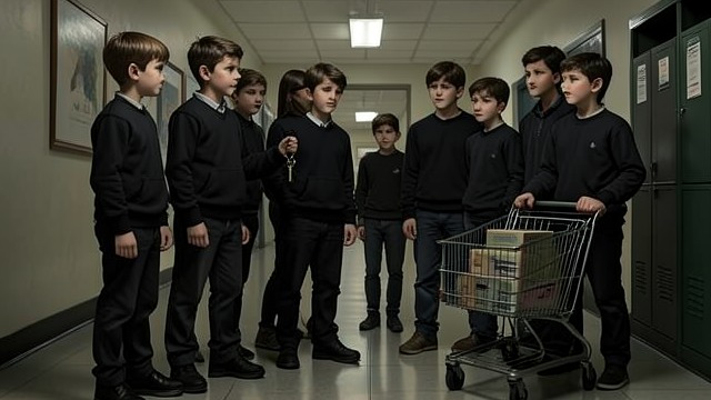 The Computer Scheme from "Sonne und Beton". The Plan Takes Shape Opportunity Recognized When Sanchez learns that the school is receiving new computers, he proposes breaking in and stealing them.