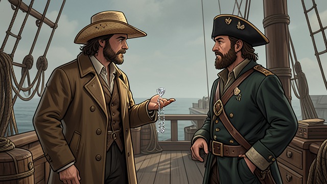 Diamonds for the Captain from "The Tigers of Mompracem". Diamonds for the Captain Compensation Offered After taking the junk, Sandokan gives its captain a string of diamonds and acknowledges the destruction he has…