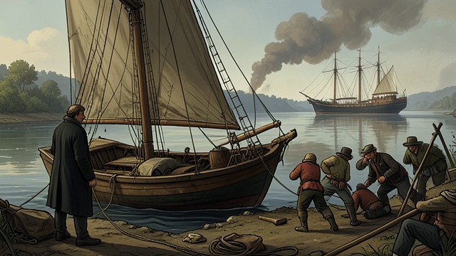 The Battle’s Aftermath from "The Tigers of Mompracem". The Battle’s Aftermath A Damaged Escape The surviving pirates escape the cruiser’s first attack by withdrawing into the river.