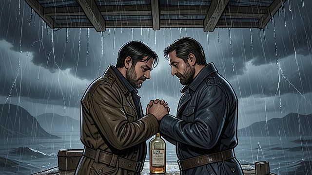 Brothers in the Storm from "The Tigers of Mompracem". Brothers in the Storm A Warm Welcome Sandokan greets Yanez with open arms when he finally arrives through the storm.