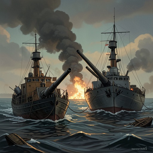 The Clash at Labuan from "The Tigers of Mompracem". This thread follows the two-stage fight with the British cruiser, from Sandokan’s initial resistance to the final boarding attempt.