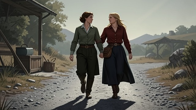 A Daughter as Limbs from "Hot Milk". Care Becomes Identification Moving in step Sofia walks and limps with Rose, describing their legs as one shared means of moving forward.