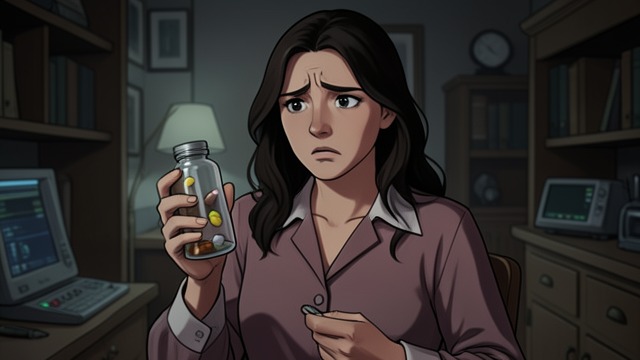 Three Pills Removed from "Hot Milk". Initial Reduction A small withdrawal Dr Gómez removes three medications, and Rose responds as though she is grieving for absent companions.
