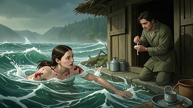 A Second Sting from "Hot Milk". Pain and Desire A dangerous swim Sofia ignores the Medusa flag, swims far out, and is stung repeatedly before reaching Juan’s hut.