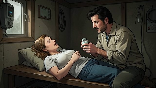 The First-Aid Hut from "Hot Milk". An Uneasy Meeting A form and a sting Juan treats Sofia’s jellyfish sting and asks for personal information while she struggles to name her occupation.