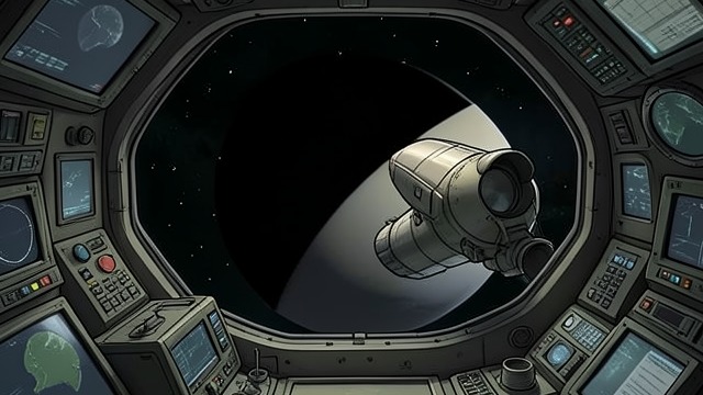 A Darkened Planet from "Good Morning, Midnight". A Darkened Planet Missing city lights The planet looks physically intact from space, but its night side shows none of the illuminated cities the crew expects.