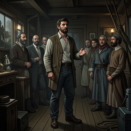 The Crew’s Crisis of Leadership from "Good Morning, Midnight". This flow traces Harper’s efforts to maintain command as the communications blackout strains the crew and makes every decision less certain.