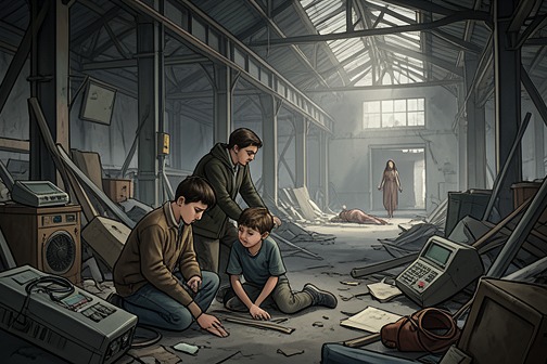 Khalid Kassem discovers the sealed woman and escapes the missile explosion from "Good Morning, Midnight". Khalid Kassem discovers a dead woman sealed inside a ruined plant and escapes with his brother Ahmed as the missile lodged in the wreckage explodes.