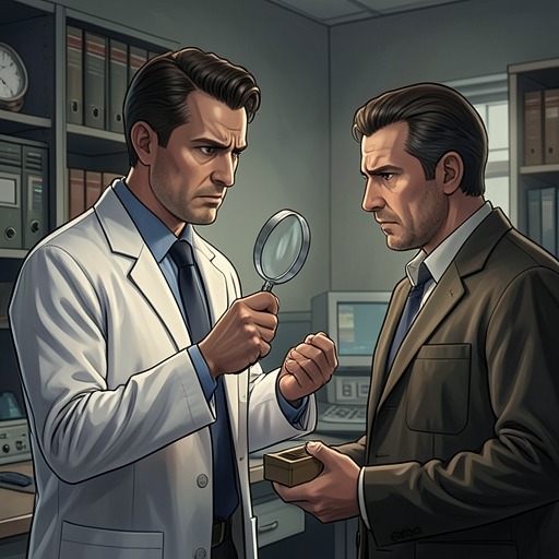 The Clue Against the Locked Door from "Good Morning, Midnight". Forensic details progressively dismantle the apparent impossibility of the study and redirect suspicion toward the staging itself.