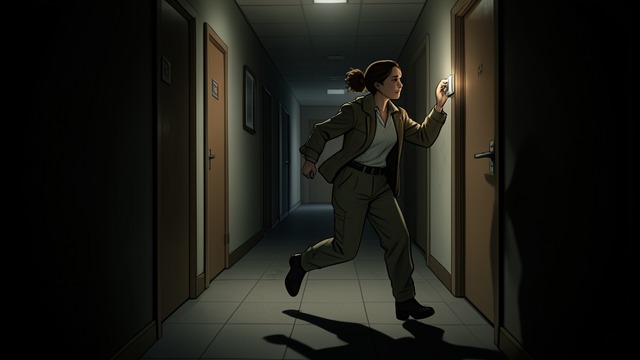 The Return for Lights from "Rear Window". The Return for Lights Delayed Correction One spouse rushes back from the street to switch off the lights, then leaves again and stumbles in the dark.