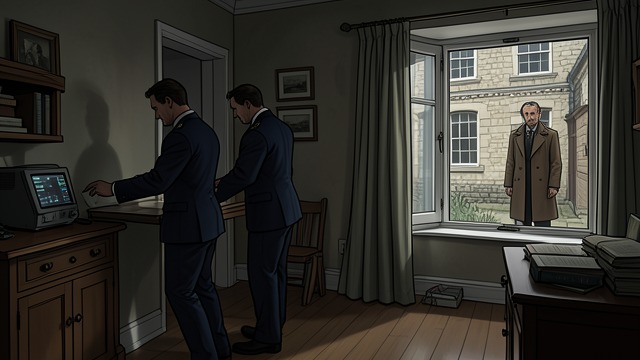 Officers Enter the Flat from "Rear Window". Officers Enter the Flat A Thorough Search Two officers enter Lars's apartment, divide the rooms, and inspect what they can.
