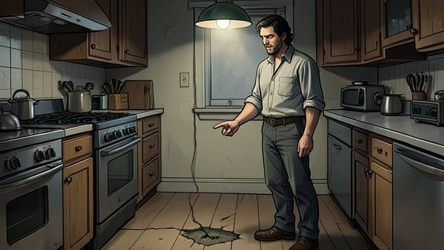 The Pattern Becomes Actionable from "Rear Window". The Pattern Becomes Actionable From Accumulation to Location The remembered clues eventually connect with the height difference at the renovated kitchen.