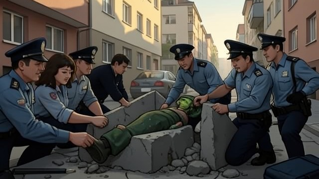 Death Made Visible from "Rear Window". Death Made Visible Discovery in the Building Police break through the cement and recover Anna's body.