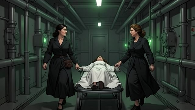 The Plant Infiltration from "Blood Shot". Inside the Industrial Maze Moving unseen The two women avoid the guarded entrance and slip into the plant through an ordinary door near the loading area.