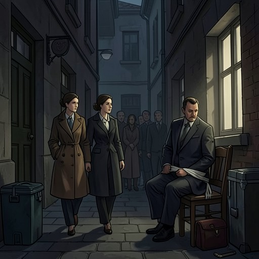 The Rescue at Xerxes from "Blood Shot". A threat against Louisa Djiak forces V. I. Warshawski and Clio Chigwell into a covert rescue that brings the major strands of the case together.