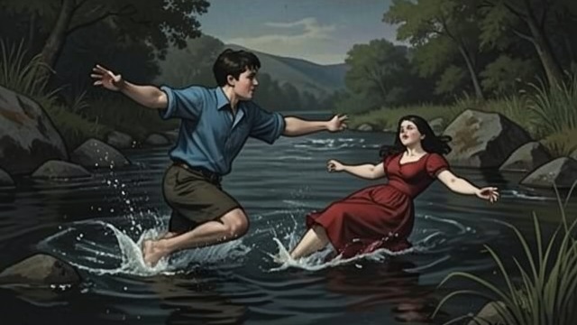 Navi Jumps into the River from "Nevertheless". Care as Risk A Spontaneous Rescue Navi jumps into the river after Mabel and brings her to shore.