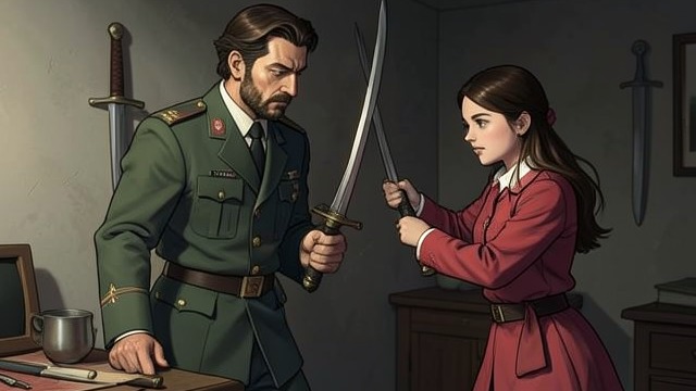 Strength Learned at Home from "Nevertheless". Skill and Confidence Amyntas’s Teaching Amyntas teaches Mabel how to handle a sword and protect herself.