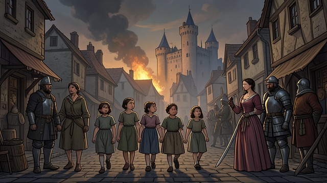 Civilians Sent to Shelter from "Nevertheless". The City Prepares Evacuation Orders Shai’s people help lead women and children to the castle.