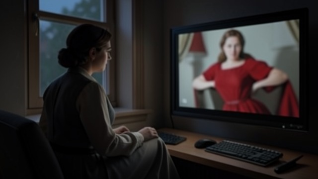 A Murder in Technicolor from "The Woman in the Window". The Film and the Window Merge A Suspenseful Image As a film plays, Anna believes she sees Jane stabbed through the window.