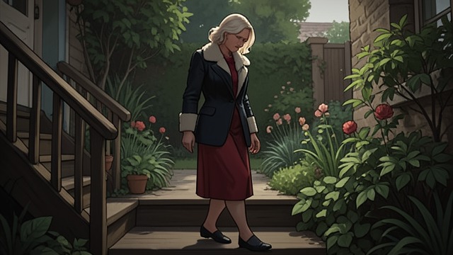 A Small Advance from "The Woman in the Window". Steps Into the Garden Counting Through Panic Anna moves down the steps and across part of the lawn while breathing in measured counts.