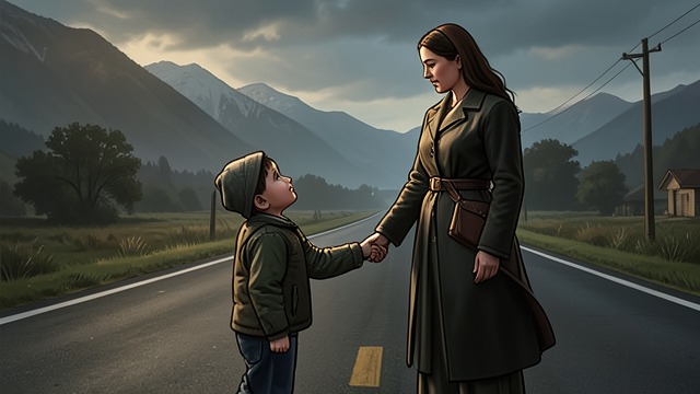 A Mother Protects Olivia from "The Woman in the Window". Care Under Pressure Steadying a Frightened Child When Olivia fears the drop beside the road, Anna asks her to look at her and holds her hand.