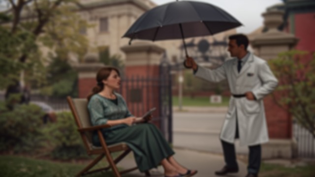 门槛处的治疗,《窗里的女人》中的场景。练习迈出短短几步 朱利安·菲尔丁医生的支持 朱利安·菲尔丁医生采用渐进式暴露疗法,并借助安娜用来克服恐惧的雨伞,帮助安娜走进花园。呼吸和数数为她提供了一种可以反复使用的方法,帮助她忍受恐慌。 进展并不平稳 有时,安娜只能走出几步;有时,她会躲避练习。这个过程表明,复原需要反复努力,而非一次性的突破。