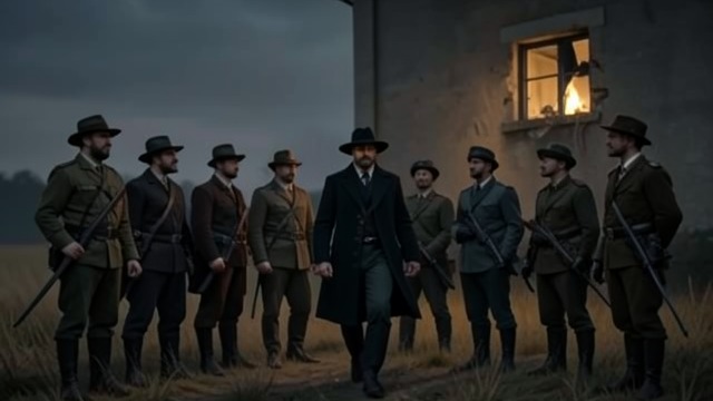 A Deal at the Table from "Pedro Páramo". Money in Exchange for Influence Rebels State Their Need Armed men explain that they have taken up weapons and request financial support.