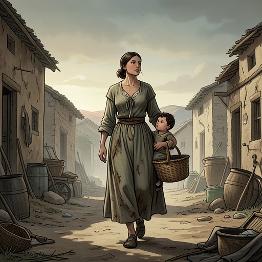 Damiana’s Double Role from "Pedro Páramo". This flow follows Damiana Cisneros as caregiver, witness, and guide, whose ordinary loyalty crosses the boundary between the living and the dead.