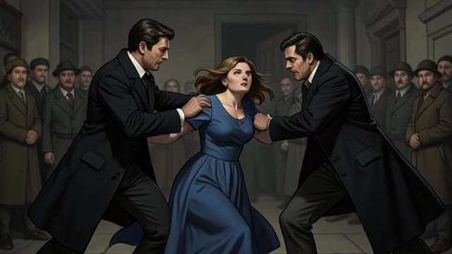 The Attempted Intervention from "Mothering Sunday". The Attempted Intervention Sunday refuses to stand aside When Cissie is forced toward the asylum carriage, Sunday attacks the men trying to restrain her.
