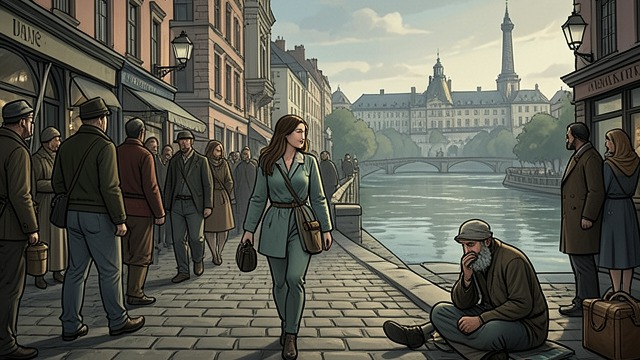 A City of Contrasts from "Mothering Sunday". A City of Contrasts Spectacle and danger Sunday sees Euston station, crowded streets, the River Thames, and the landmarks she has read about.