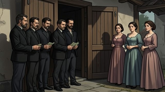 Men Return for Bail from "Women Talking". The Return Is Planned Bail Money The colony’s men go to the city to post bail for the accused. They expect the women to forgive the men when they return.