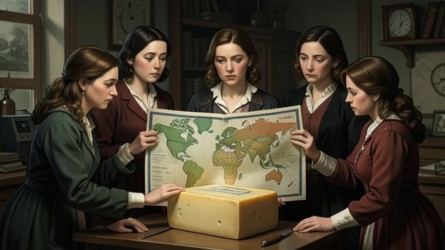 The Map Is Obtained from "Women Talking". Geography as Possibility A World Beyond the Colony August Epp secures a world map and a regional map, then wraps the map around cheese.