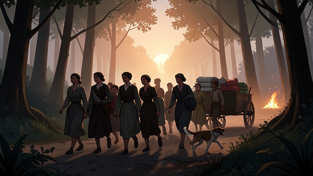 The Road Remains Open from "Women Talking". No Promised Destination Departure Without Arrival The women leave with children, animals, supplies, and partial maps.