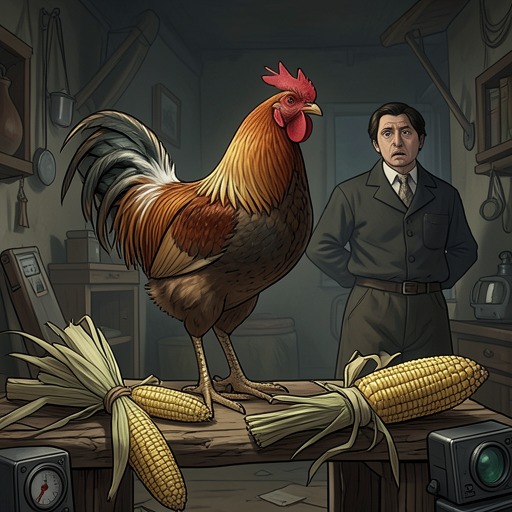 The Recurring Rooster-and-Corn Parable from "Guantanamo Diary". This flow tracks the memoir’s central metaphor for Slahi’s attempt to persuade powerful institutions that suspicion has mistaken him for a threat.