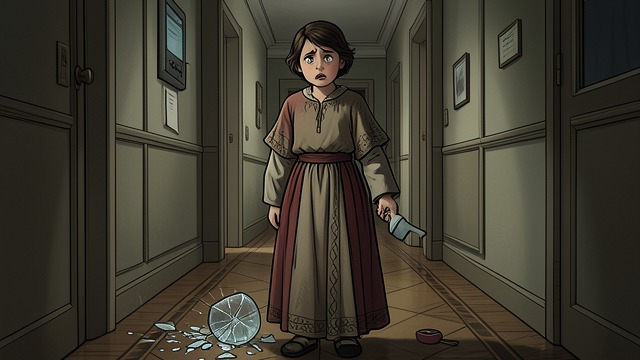 The Breaking Glass from "The Lost Daughter". The Breaking Glass Work interrupted While Leda struggles to finish an academic essay, young Bianca strikes her ear during play.