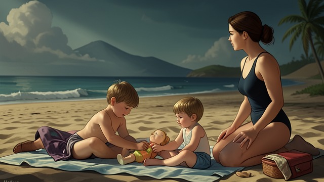 A Shared Plaything from "The Lost Daughter". A Shared Plaything The beachside game Leda watches Nina and Elena include the doll in their sunbathing, bathing, and pretend caregiving.