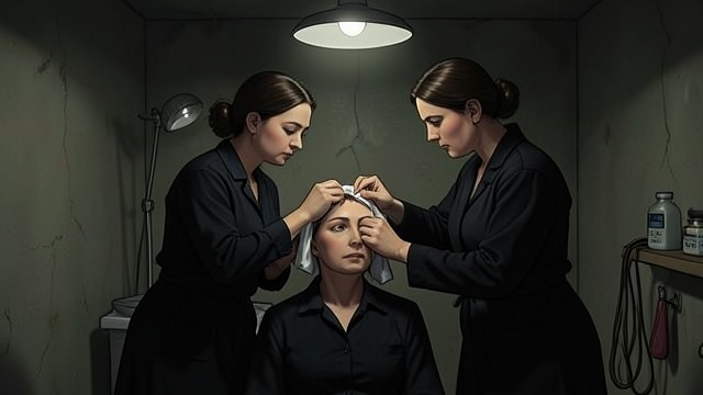 Care With Limited Tools from "The Cage". Jill Treats Zoe A Captive Asked to Help Ken asks Jill to clean Zoe’s head wounds while he keeps both women restrained.