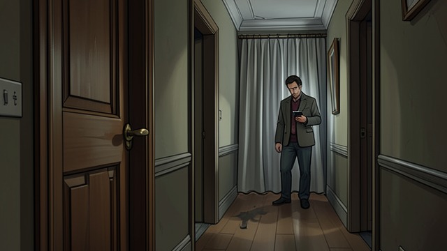 Eve's Doorway Ritual from "The Cage". Home Is Not Automatically Safe Listening Before Entry Eve enters her house cautiously, pauses to listen, and checks that no one is inside before settling down.