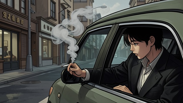 A Window for Smoke from "Drive My Car". A Window for Smoke A small permission When Kafuku notices Misaki's unlit cigarette, he tells her she may smoke despite the roof being closed.
