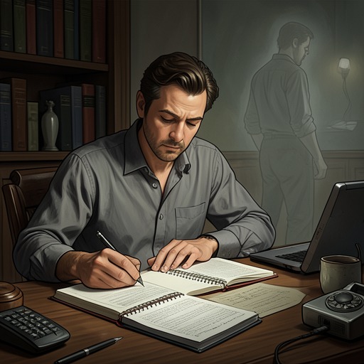 The Novel’s Final Manuscript Frame from "The Reincarnationist Papers". The three notebooks turn Evan’s memoir into a message aimed at a future self, leaving the reader between a recorded past and an unresolved ending.