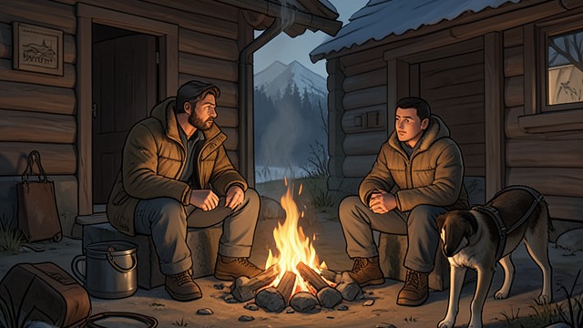 A Return with Ootek from "Never Cry Wolf". A Return with Ootek Back to the Cabin Mike returns with Ootek, bringing Mowat human company and a possible interpreter.