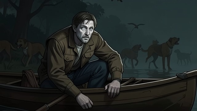 Panic at the Canoe from "Never Cry Wolf". Panic at the Canoe Sounds in the Dark Mowat hears howling and imagines an enormous pack closing in.